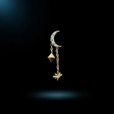 Labret lua com pingente 