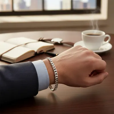 Pulseira masculina grumet prata 925 