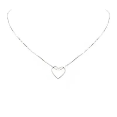 Colar de prata 925 pingente de coração 40 cm