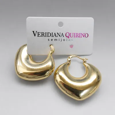 Brincos banho ouro Argola Vintage/ 1.2Arco Fluido