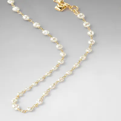 Colar de pérolas água doce banho ouro