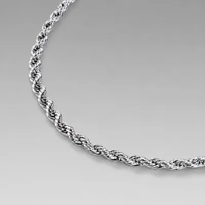 Pulseira cordão baiano prata banho rodio