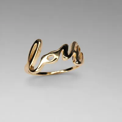 Anel Dorado Letras Love