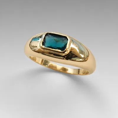 Anel de Prata com Pedra Zirconia Azul