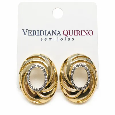 Brinco Circular com Ouro Bicolor