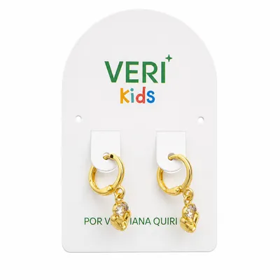 Brincos Kids Argola Dourada com Pingentes