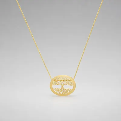 Colar Árvore da Vida Dourado Grd