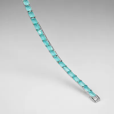 Pulseira banho Prata com pedras zircônias incolor