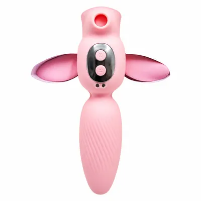 Vibrador e Sugador Clitoriano Anjinho Recarregável - Toque Aveludado Rosa
