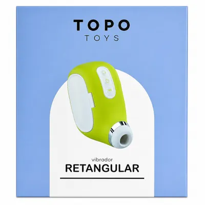 Vibrador e Sugador Clitoriano Retangular Verde – Topo Toys