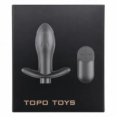 Plug Anal Vibratório com Controle Remoto e Base Ergonômica Preto – Topo Toys