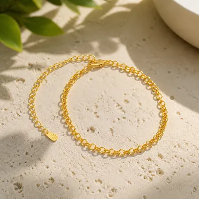 Pulseira Elo Português Banhada a Ouro 18K