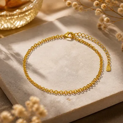Pulseira Elo Português Banhada a Ouro 18K