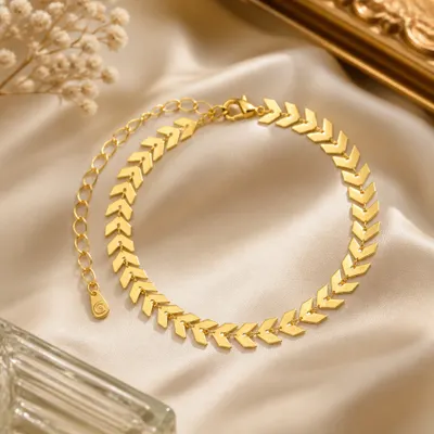 Pulseira Escama Lisa Banhada a Ouro 18K