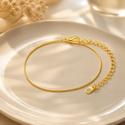 Pulseira Malha Roliça Banhada a Ouro 18K