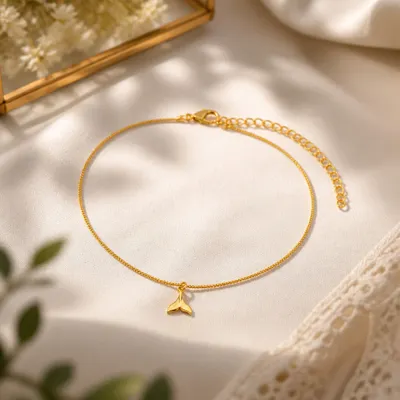 Pulseira Rabo de Baleia Banhada a Ouro 18K