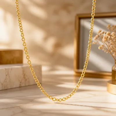 Choker Elo Português Banhada a Ouro 18K