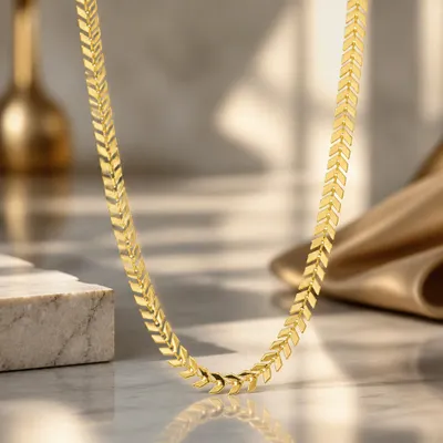 Choker Escama Lisa Banhada a Ouro 18K