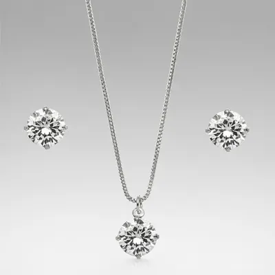 Conjunto Ponto de Luz Cristal Branco 