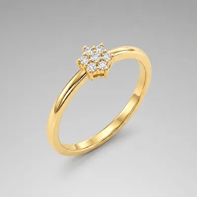 Anel Solitário com Micro Zircônia Banhado a Ouro 18K