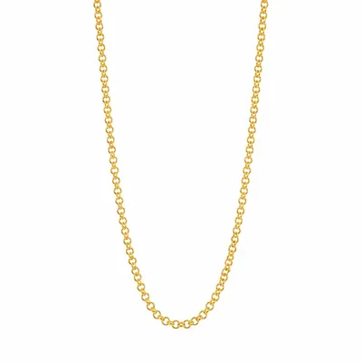 Colar Elo Português 60cm Banhado a Ouro 18K