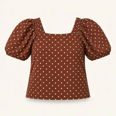 Blusa Viscose Poá Conforto Marrom