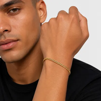 Pulseira de Aço Altzairu Groumet — Dourada