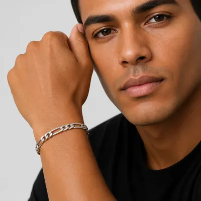 Pulseira em Aço Altzairu Figaro — Prateada