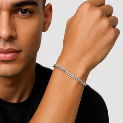 Pulseira em Aço Altzairu Groumet — Prateada