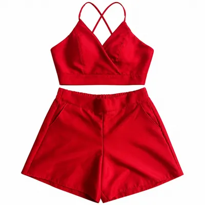 Conjunto cropped vermelho