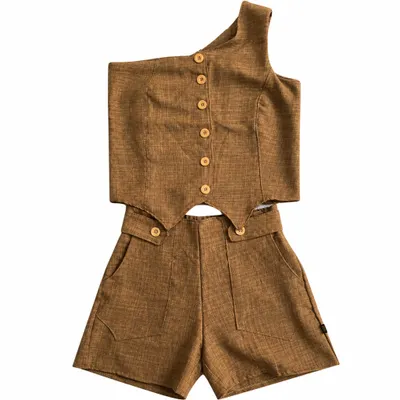 Conjunto nula manga linho 