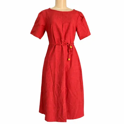 Vestido linho vermelho 