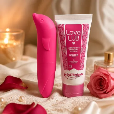 Kit Vibrador Golfinho+Love lub Neutro 