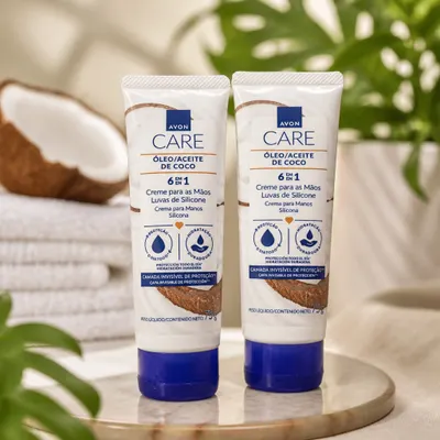 CARE CREME PARA AS MÃOS LUVA SILICONE CÔCO 6 EM 1 75gr