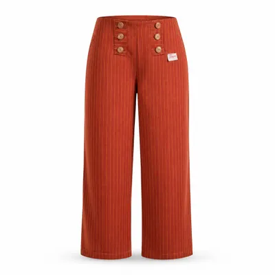Calça Pantalona Risca Marrom