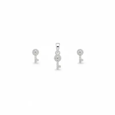 Conjunto Brinco e Pingente Chave