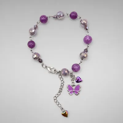 Pulseira Charme Lilás Cristais