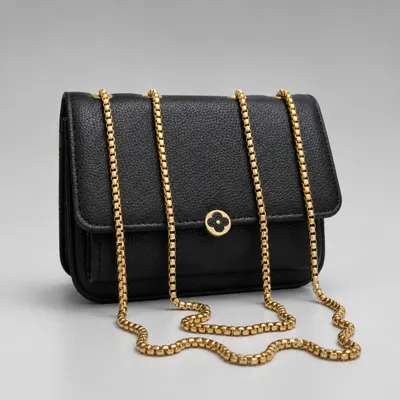 Bolsa Pequena de Corrente com Bolso Frontal - Flor