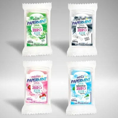Papermint Lâminas Refrescantes Comestíveis Zero Açucar 600mg Danilla Foods