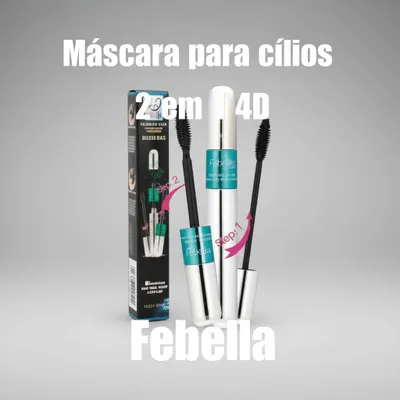 Máscara para Cílios 2 em 1 4D Febella