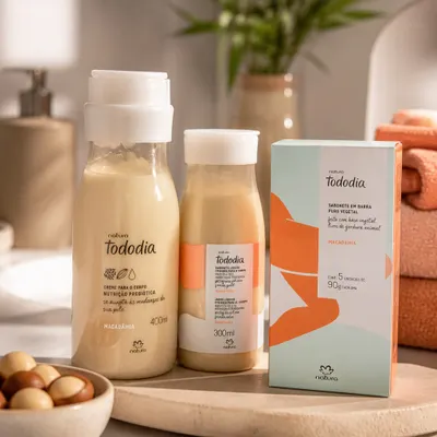 Kit de cuidados pessoais macadâmia 
