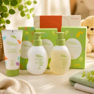 Kit papai bebê shampoo condicionador e hidratante