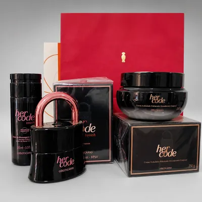 Kit Her code perfume hidratante creme e o óleo