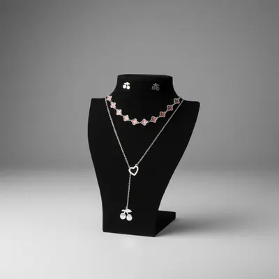 Conjunto + Colar de trevo