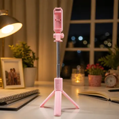 Suporte de Celular Ajustável com controle para fotos 