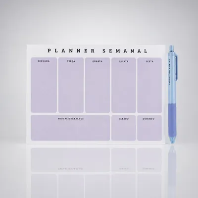 Kit Planner Semanal + Caneta 
