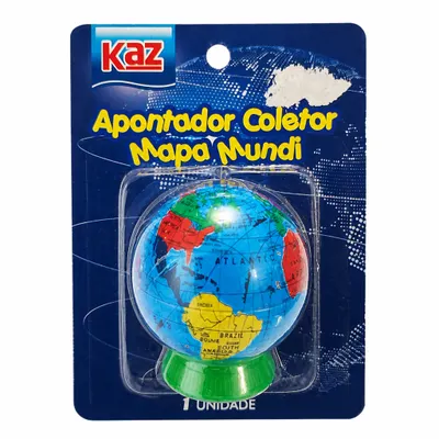 Apontador Mapa Mundi Colorido