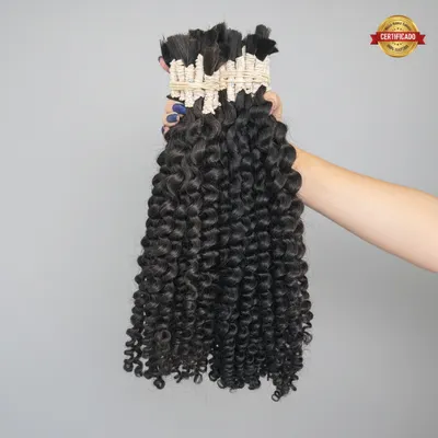 Cabelo humano cacheado 55cm cacho 2 