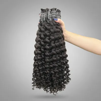 Cabelo humano cacheado 55cm cacho 3
