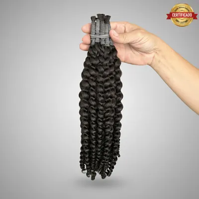 cabelo humano cacheado 55cm cacho 1